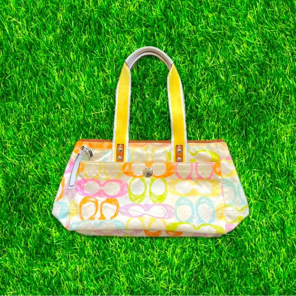 vtg y2k Coach pastel monogram shoulder bag